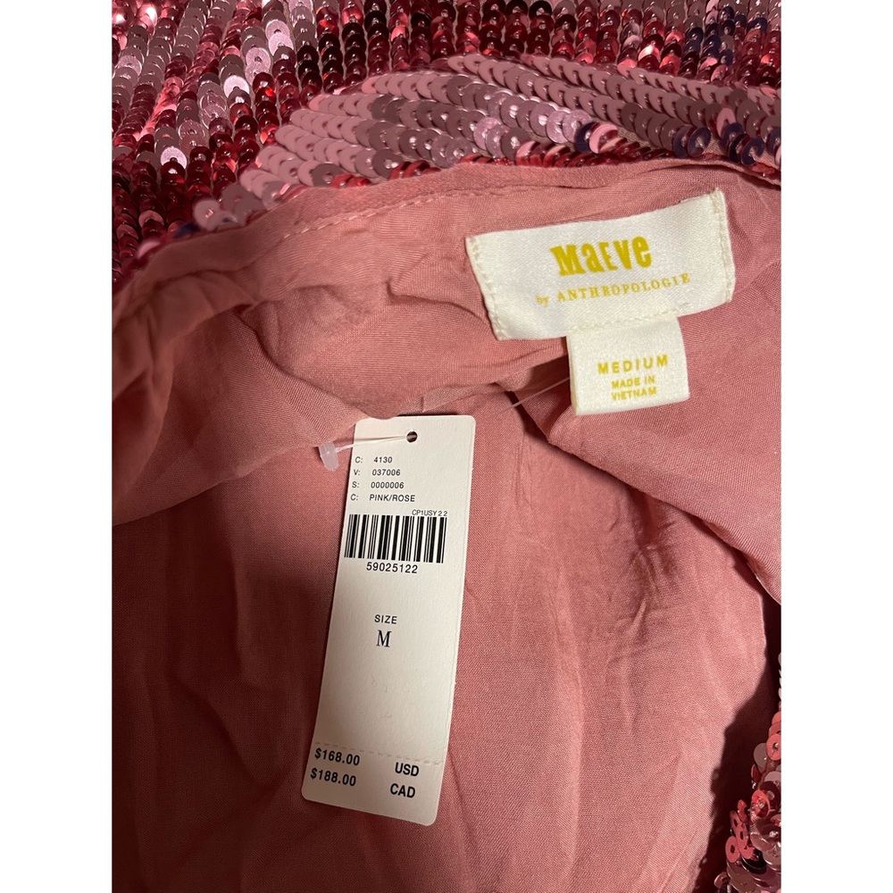 Anthropologie Pink Maeve Kara Sequined Mini Dress NWT Sz M - Picture 10 of 14